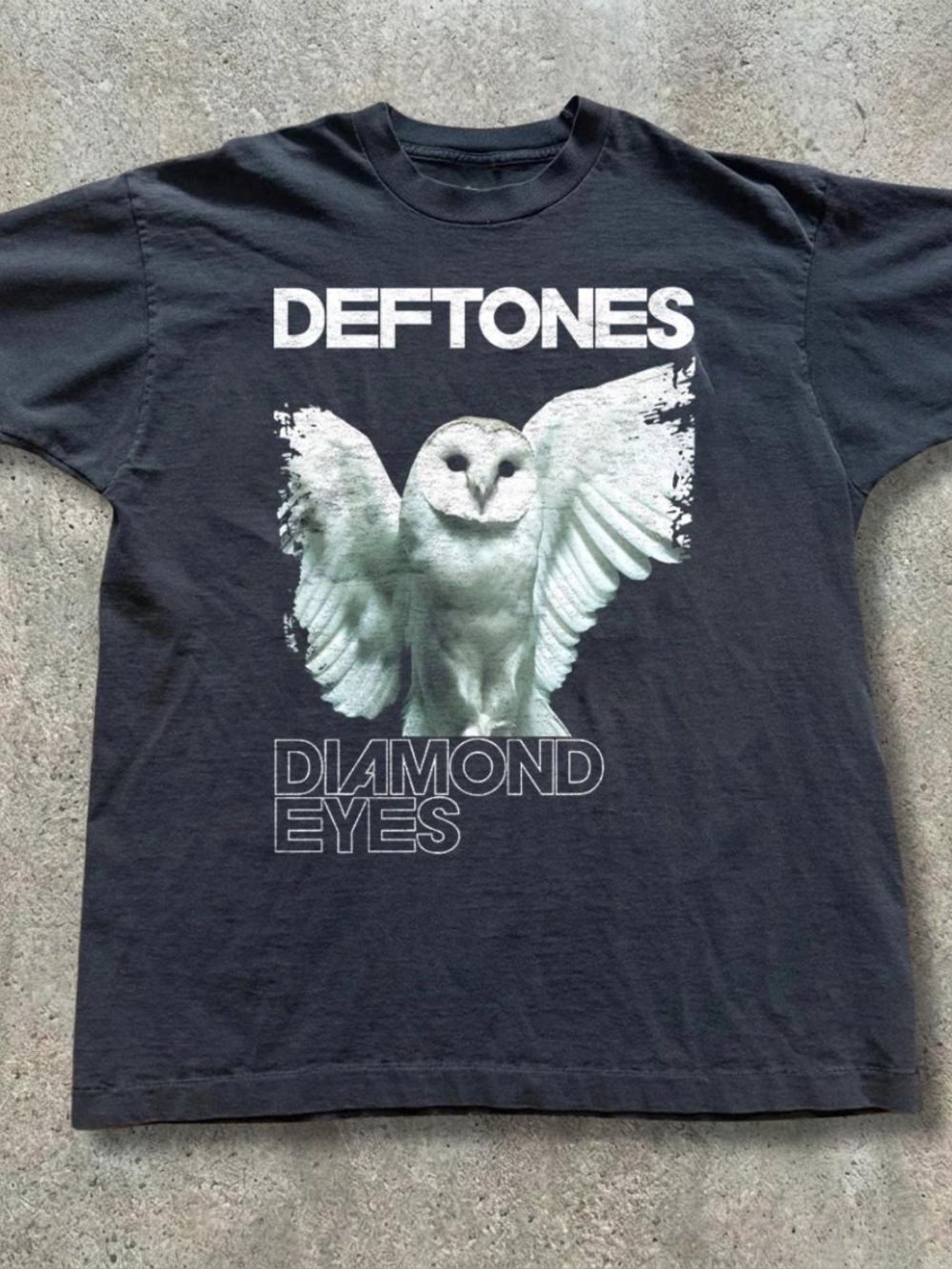 Gildan Black Deftones "Diamond Eyes" T-Shirt with White Owl Graphic